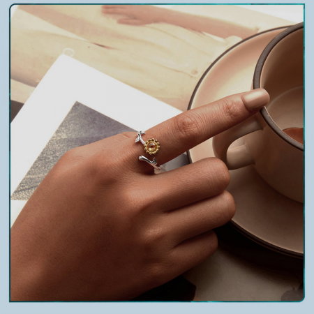 Inel argint cu floarea soarelui [13]