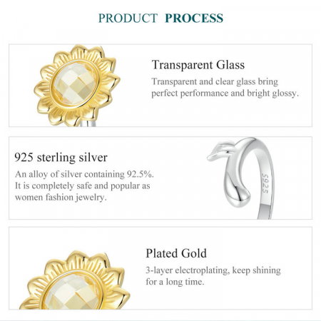 Inel argint cu floarea soarelui [8]