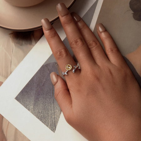 Inel argint cu floarea soarelui [7]