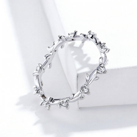 Inel argint elegant cu floricele albe [4]