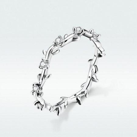 Inel argint elegant cu floricele albe [6]