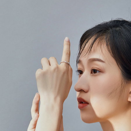 Inel argint elegant cu floricele albe [5]