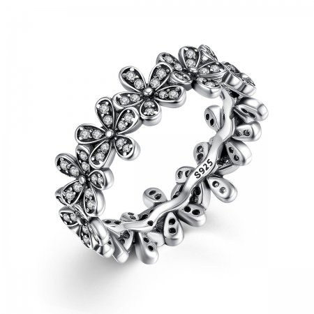 Inel argint cu floricele si zirconii albe - Be Nature IST0011 [0]