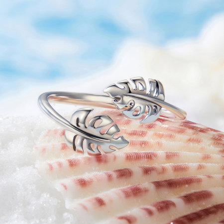 Inel argint cu frunze [5]