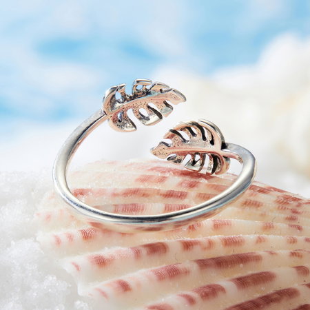 Inel argint cu frunze [8]