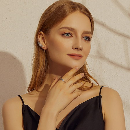 Inel argint cu frunza si zirconii [5]