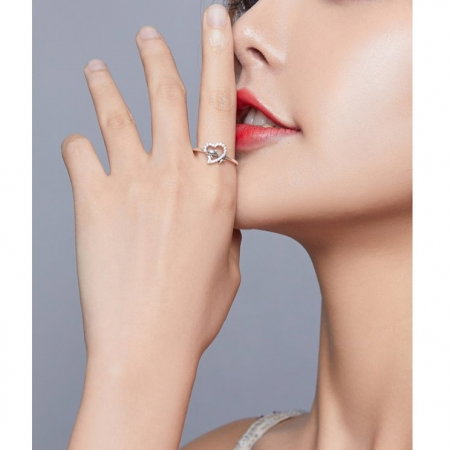 Inel argint cu inima si delfin [3]