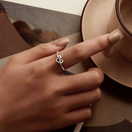 Inel argint cu inimioara inodata [5]