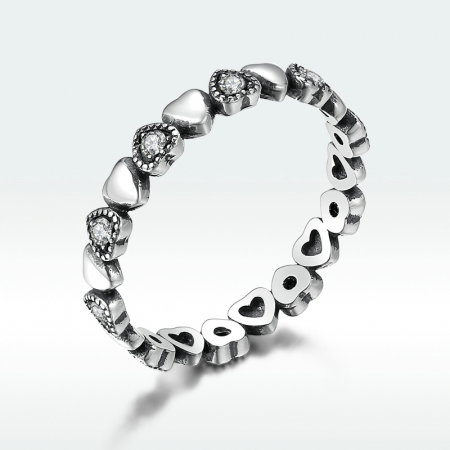 Inel argint cu inimioare [8]