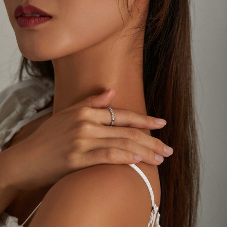 Inel argint cu inimioare si zirconii curcubeu [1]