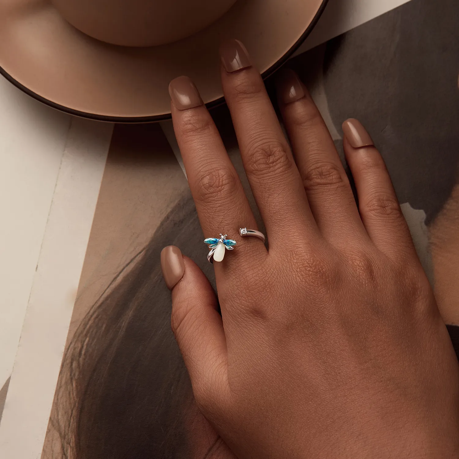 Inel argint cu licurici fosforescent [10]