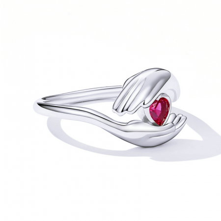 Inel argint cu maini protectoare si zirconiu [3]