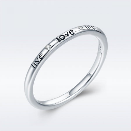 Inel argint cu mesajul LIVE LOVE LIFE [2]