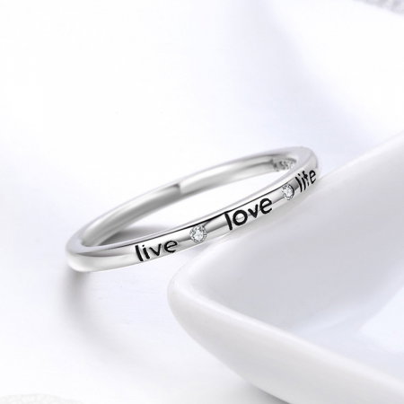 Inel argint cu mesajul LIVE LOVE LIFE [3]