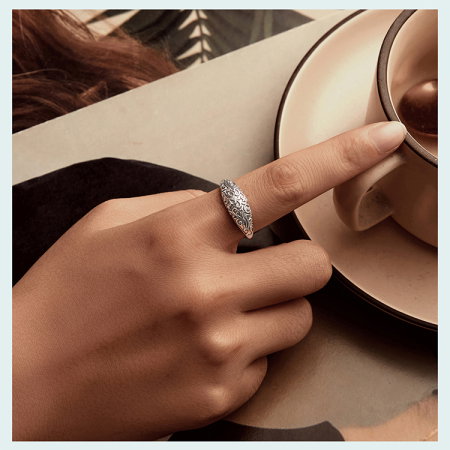 Inel argint cu model floral [15]