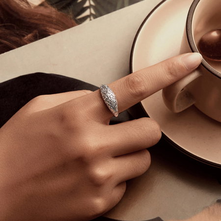 Inel argint cu model floral [1]