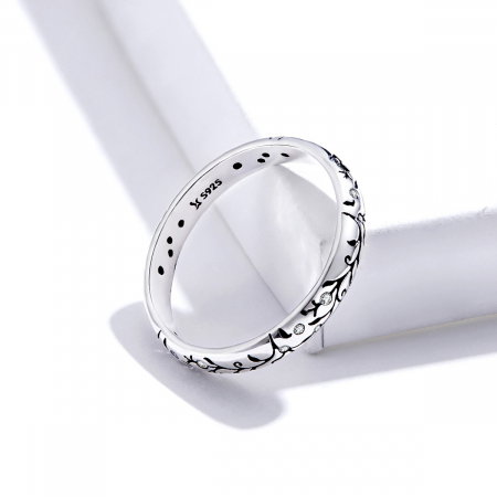 Inel argint elegant cu model floral si zirconii [4]