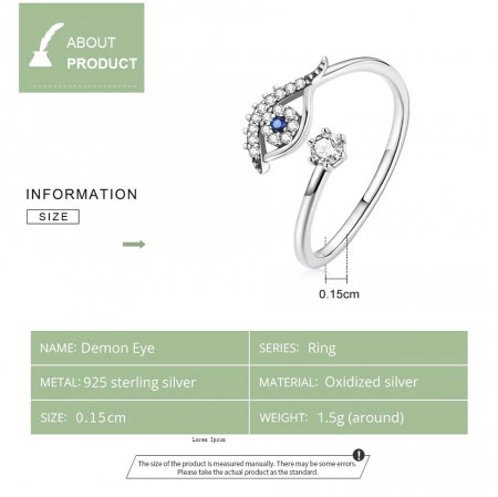 Inel argint cu ochi de deochi, reglabil [2]