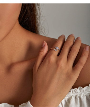 Inel argint cu ochi de deochi, reglabil [1]