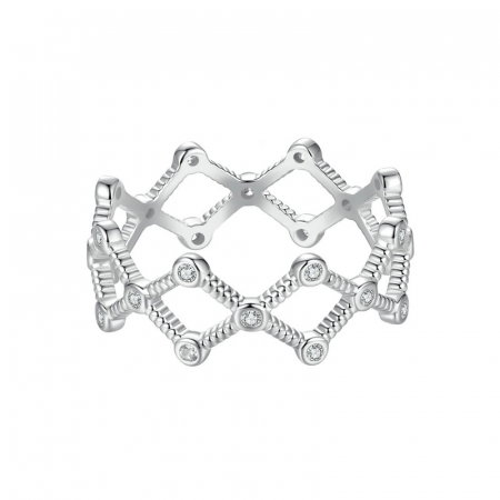 Inel argint cu romburi