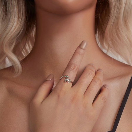 Inel argint cu sarpe si trandafir [3]