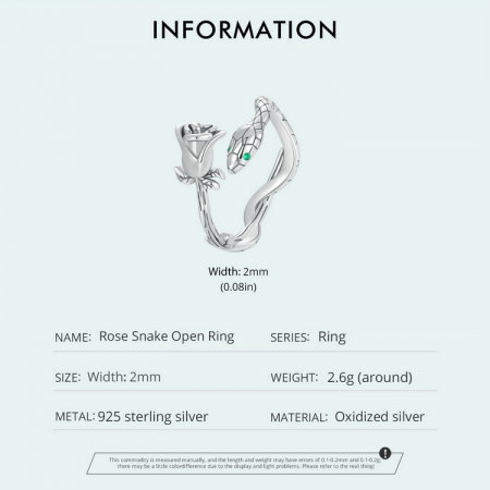 Inel argint cu sarpe si trandafir [8]