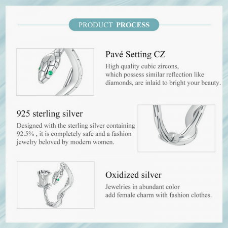 Inel argint cu sarpe si trandafir [10]