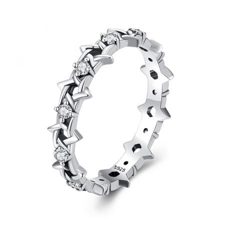 Inel argint cu Steaua lui David si zirconii