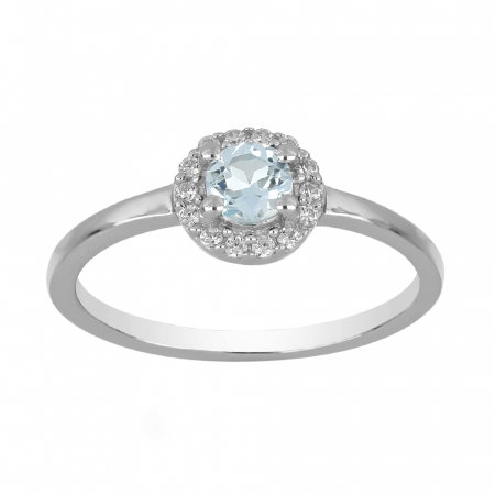Inel argint cu Topaz Albastru Londra si cristale de zirconiu alb - IVA0119 [1]