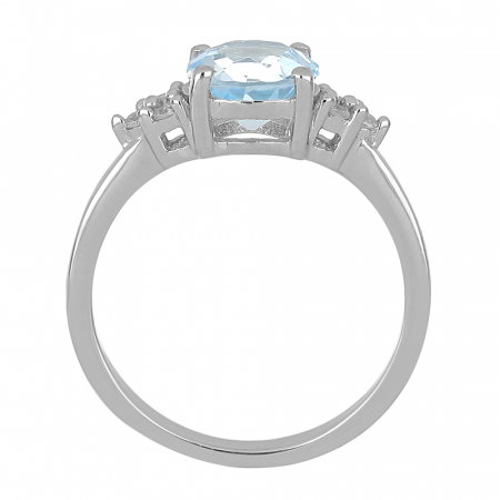 Inel argint cu topaz cer albastru si 6 cristale de zirconiu alb - IVA0084 [4]
