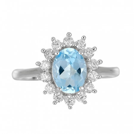 Inel argint cu topaz si cristale de zirconiu alb - IVA0096 [2]