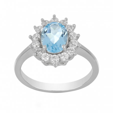 Inel argint cu topaz si cristale de zirconiu alb - IVA0096 [1]