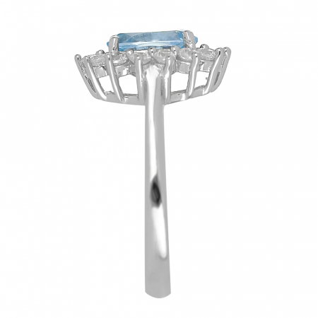 Inel argint cu topaz si cristale de zirconiu alb - IVA0096 [4]