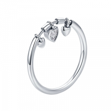 Inel argint cu trei inimioare