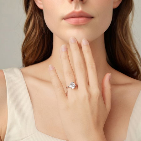 Inel argint cu Zirconia oval [8]