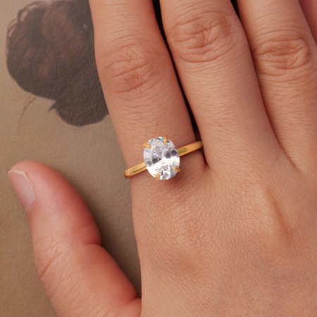 Inel argint cu Zirconia oval [1]