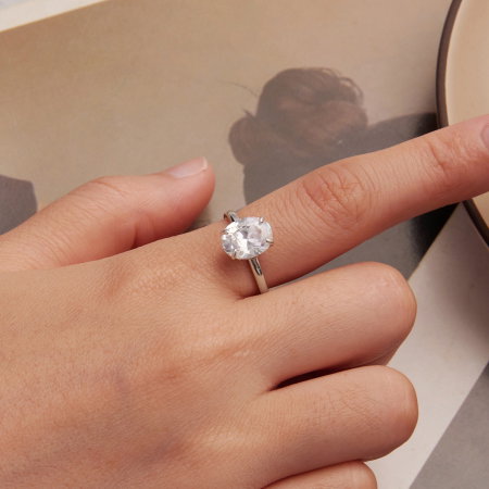 Inel argint cu Zirconia oval [4]