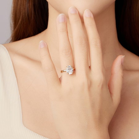 Inel argint cu Zirconia oval [7]