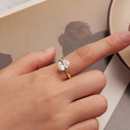 Inel argint cu Zirconia oval [2]