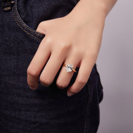 Inel argint cu Zirconia oval [8]