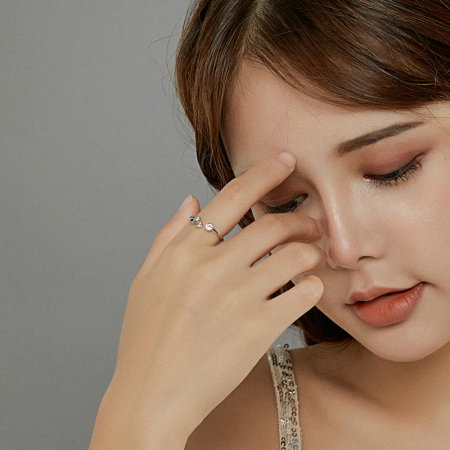 Inel argint cu zirconii colorate, reglabil [5]