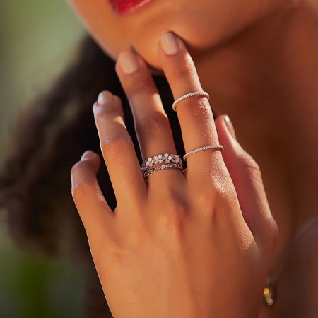 Inel argint cu zirconii colorate [8]