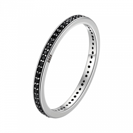 Inel argint cu zirconii negre