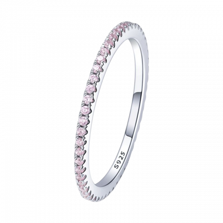 Inel argint cu zirconii roz [2]