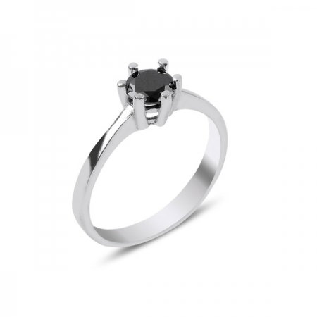 Inel argint cu zirconiu negru - Solitaire [0]