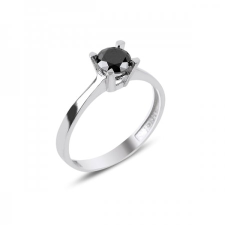 Inel elegant argint 925 cu zirconiu negru - Solitaire [0]