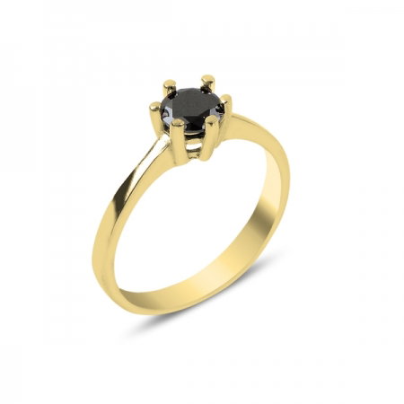 Inel argint cu Zirconiu Negru - Solitaire [0]