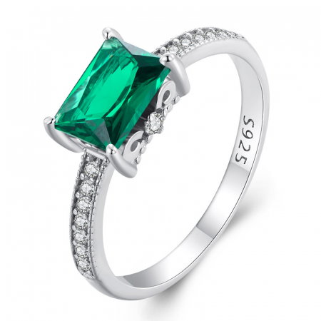Inel argint cu zirconiu smarald [11]