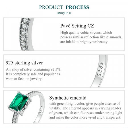 Inel argint cu zirconiu smarald [8]