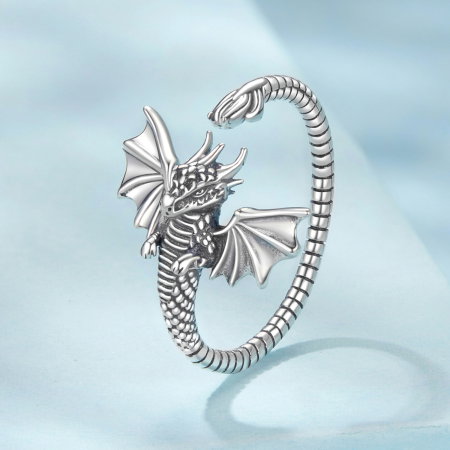 Inel argint dragon zburator [3]